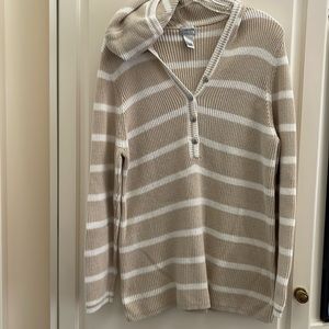 Chicos striped hooded sweater pullover large/chicos 3
